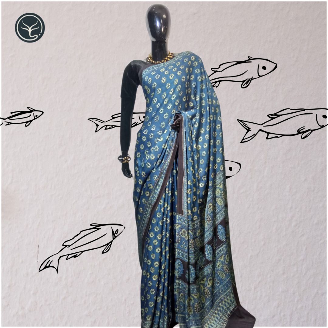 AJRAKH IN MODAL SILK - BLOCK PRINTED (AD-31)