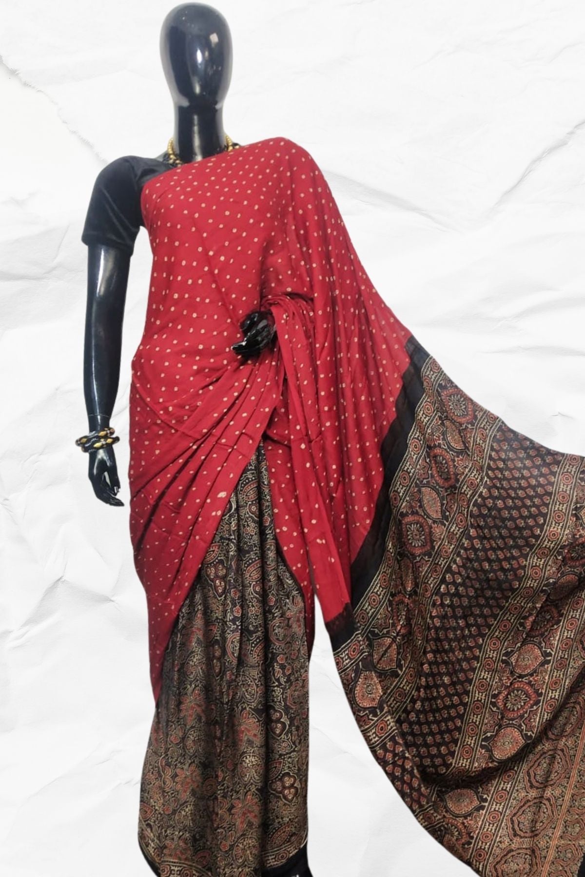 AJRAKH IN MODAL SILK (MD-AJ-BH-01) - BLOCK PRINTED