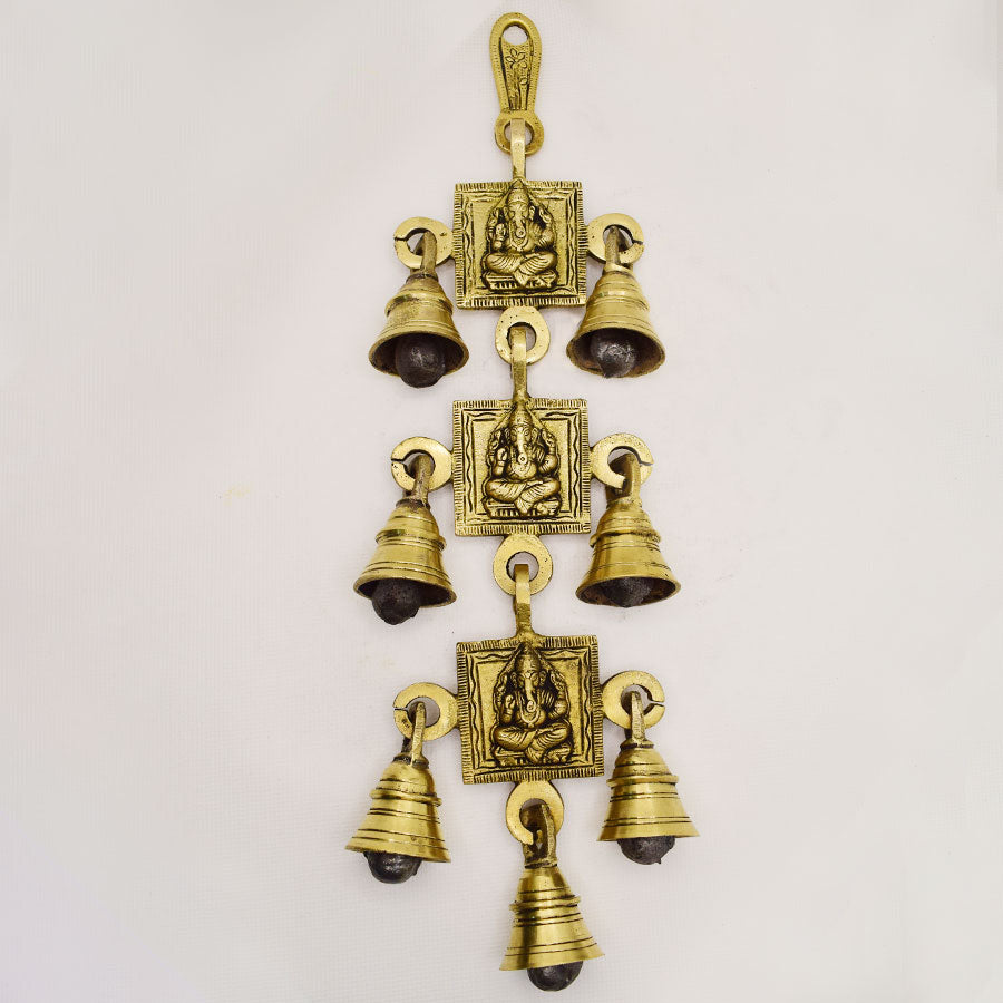 BRASS BELL WITH GANESH (3 BELL)