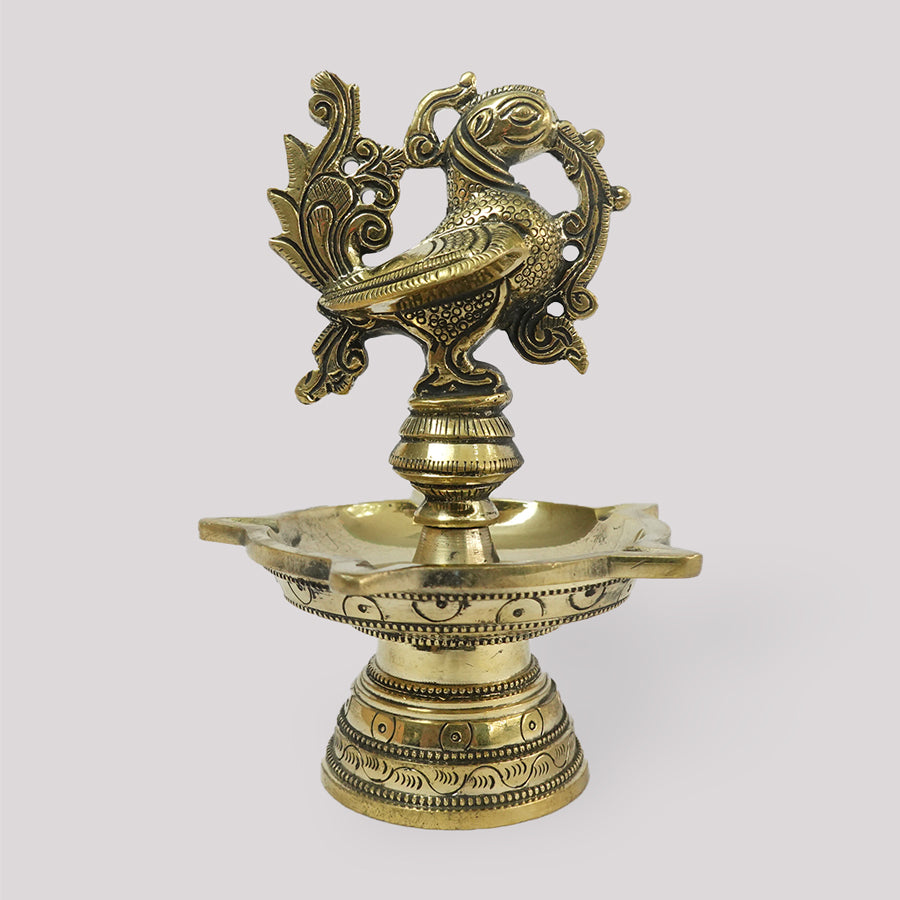 BRASS PEACOCK STAND DEEPAM