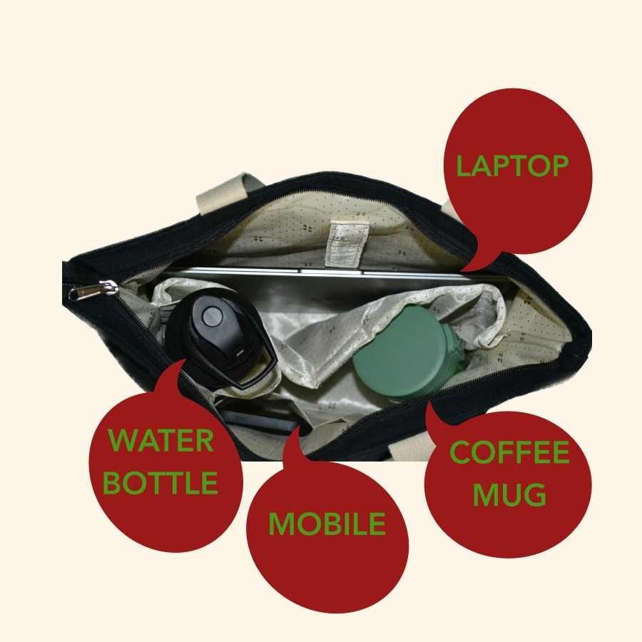 Canvas Personality Tote Bag Plain Black