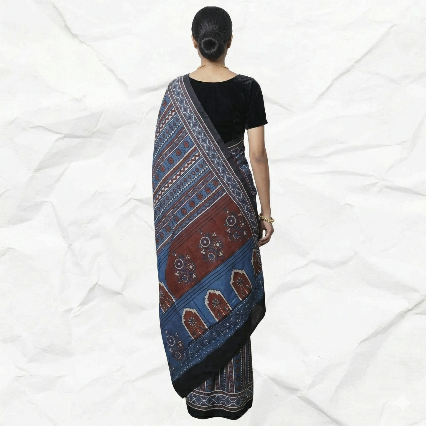 AJRAKH IN MODAL SILK (MD-AJ-KD-101) - BLOCK PRINTED