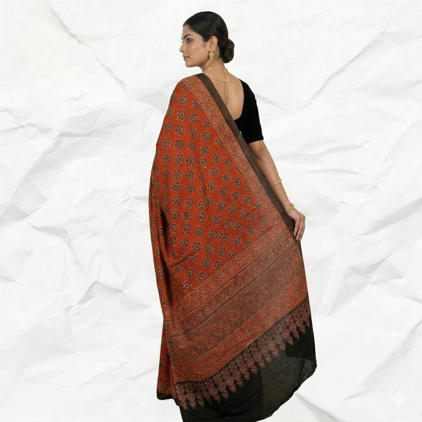 DESIGNER AJRAKH IN MODAL SILK (MD-AJ-KD-68) - BLOCK PRINTED