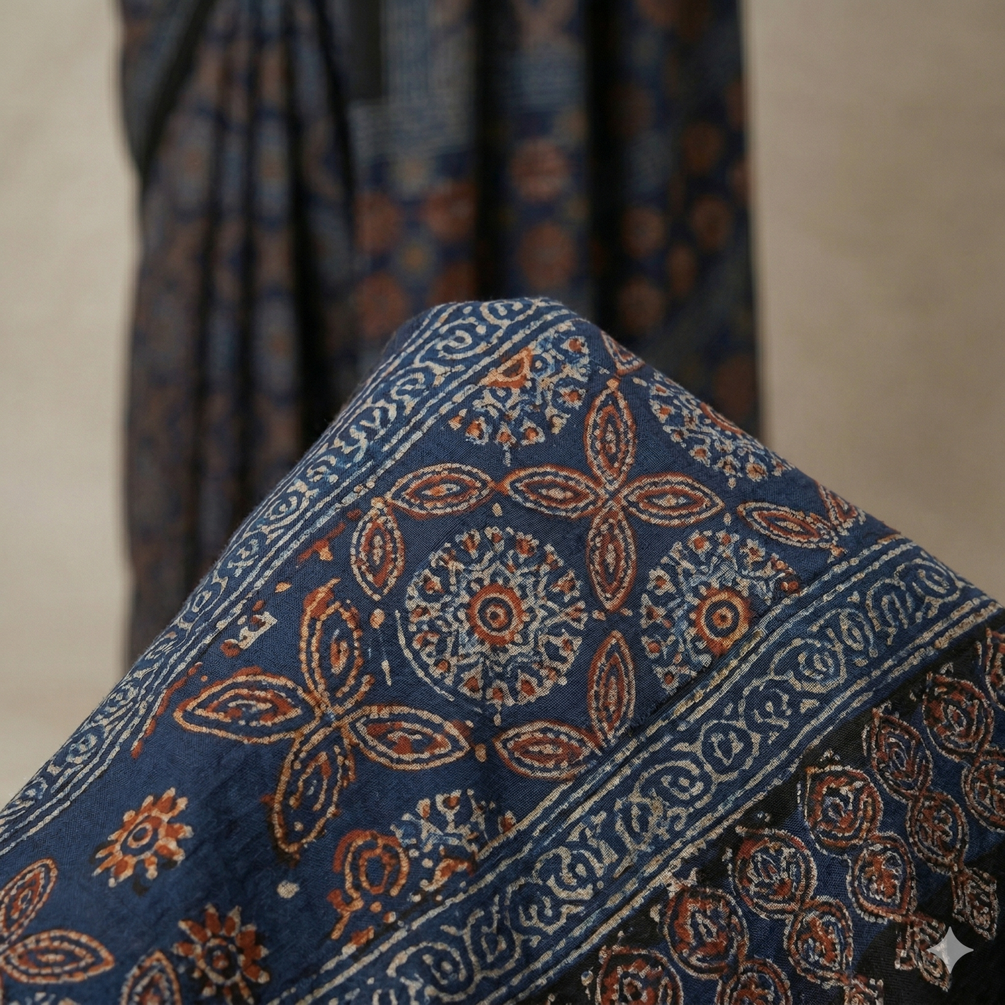 AJRAKH IN MODAL SILK (MD-AJ-KD-14) - BLOCK PRINTED