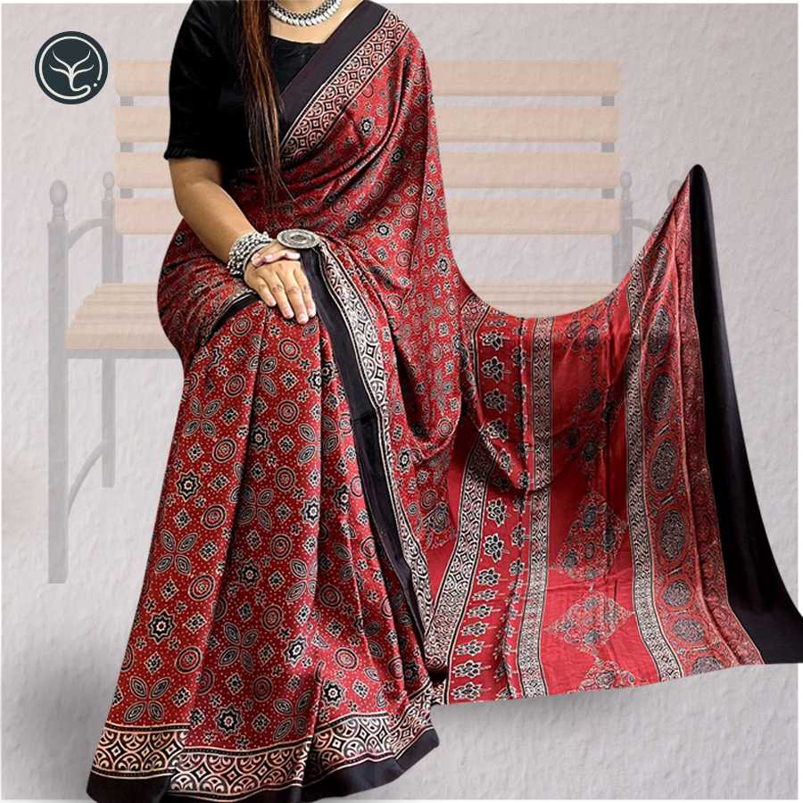 AJRAKH IN MODAL SILK (MD-AJ-KD-66) - BLOCK PRINTED