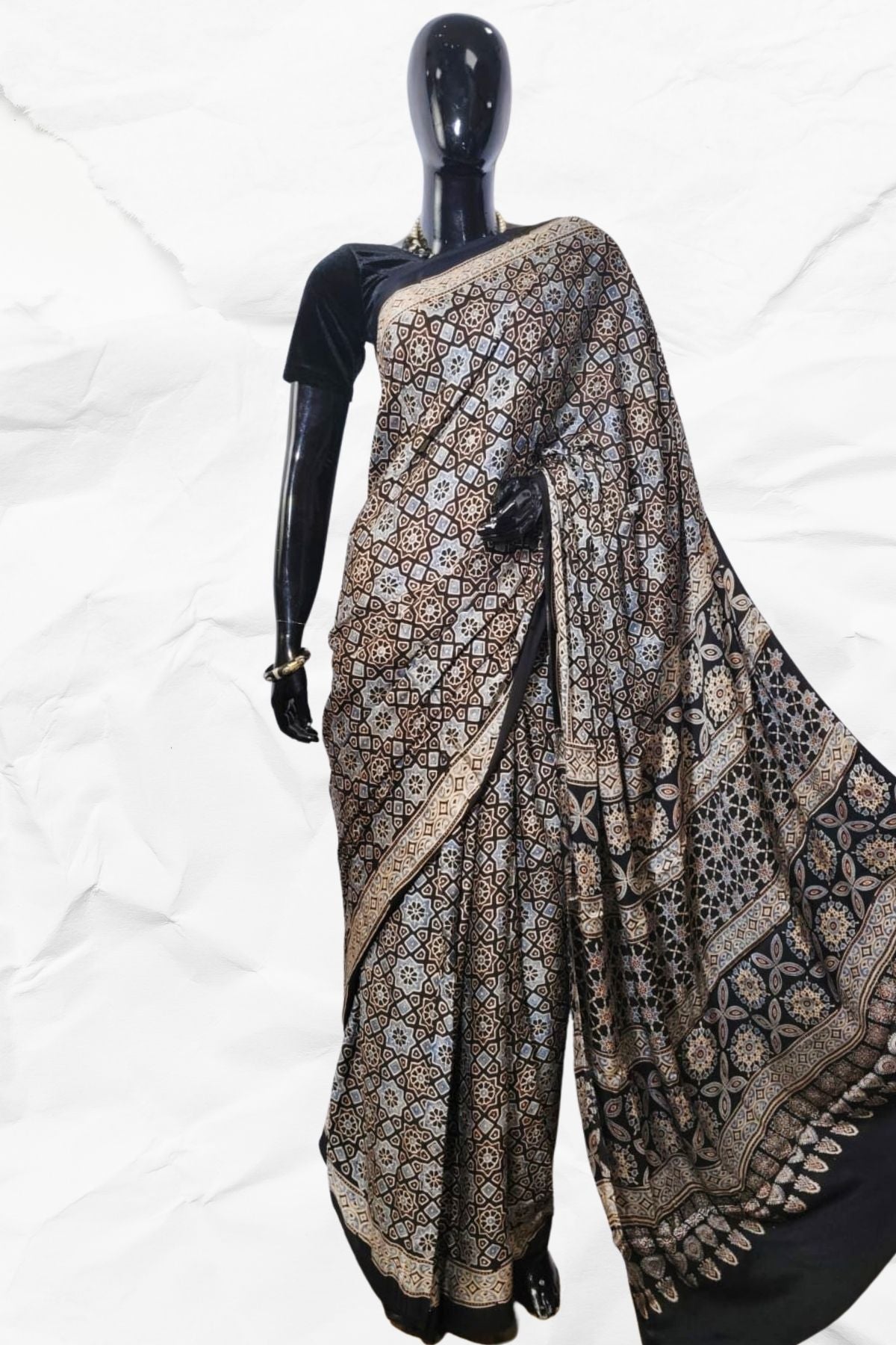 AJRAKH IN MODAL SILK (MD-AJ-KD-99) - BLOCK PRINTED