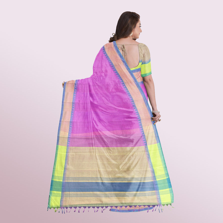 MANGALAGIRI SOFT COTTON HANDWOVEN WITH TEMPLE BORDER