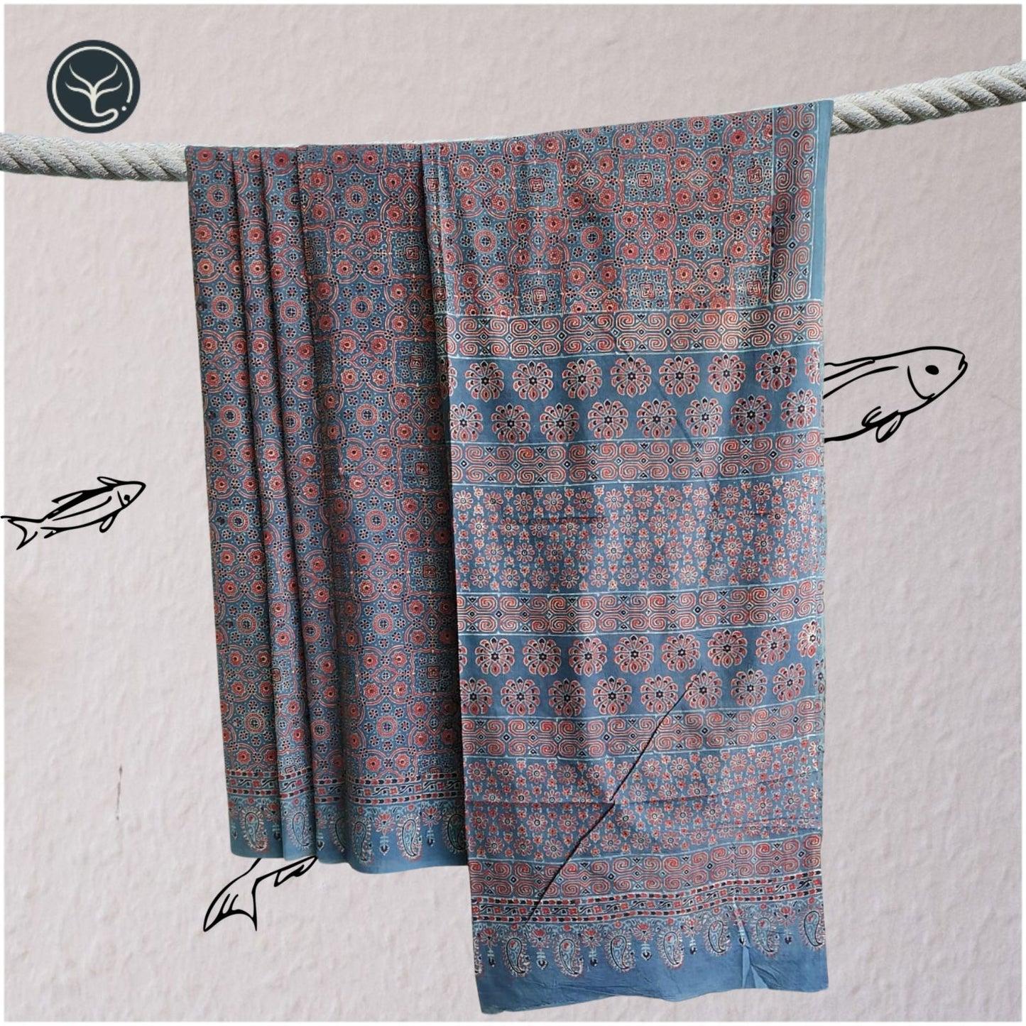 AJRAKH IN PURE COTTON (CT-AJ-BC-01) - BLOCK PRINTED