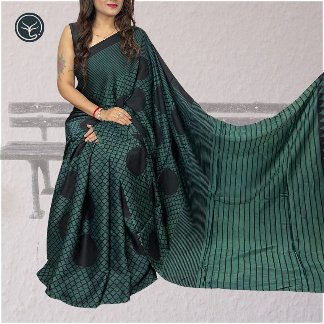 AJRAKH IN MODAL SILK (MD-AJ-KD-98) - BLOCK PRINTED