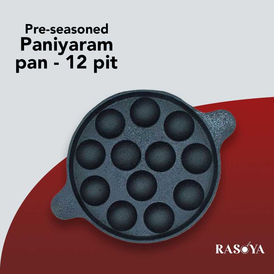 Cast Iron Kuzhi Paniyaram Chatti - 12 Pit