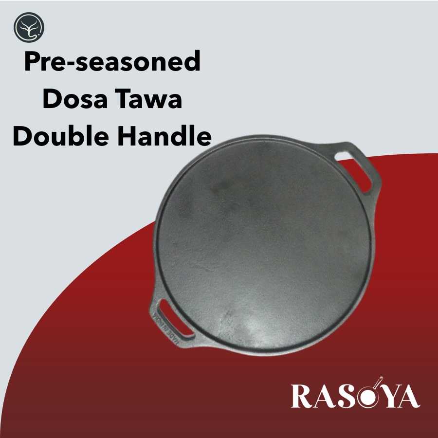 Cast iron Dosa Tawa Double Handle - Pre-seasoned
