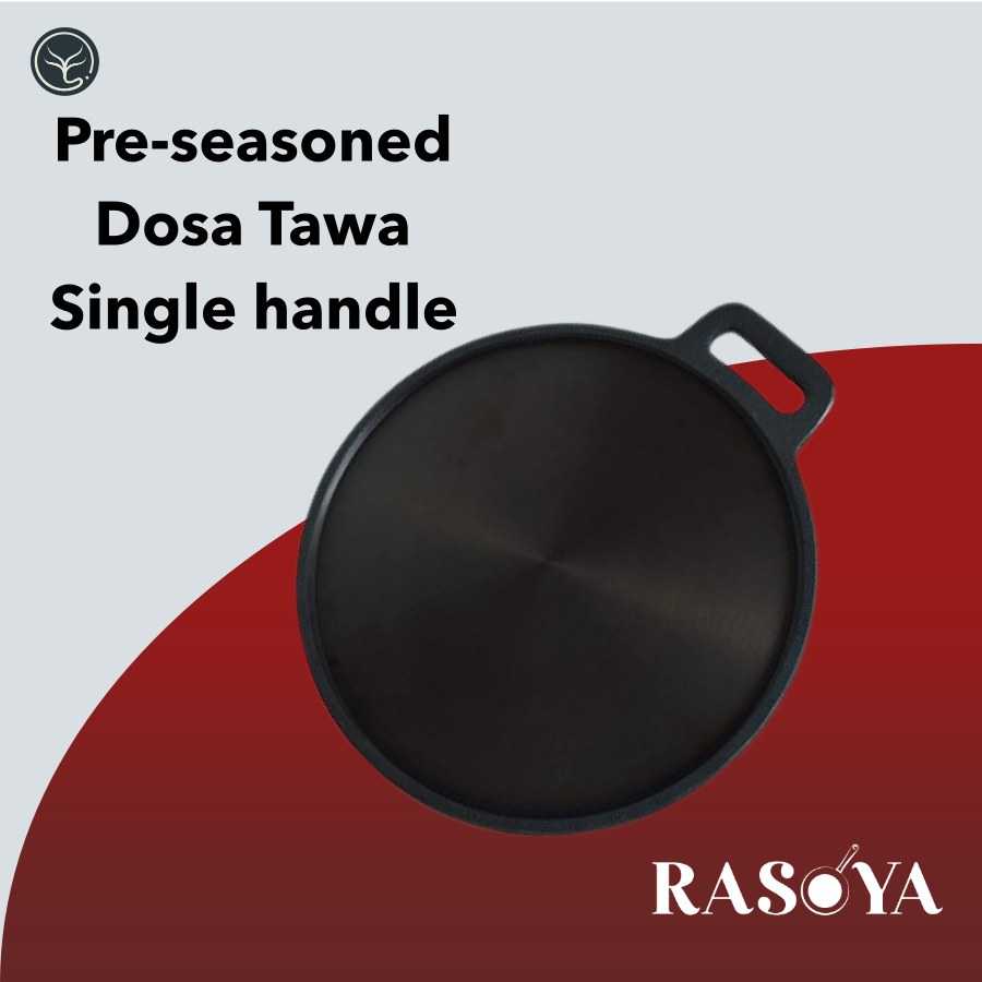 Cast iron Dosa Tawa Single handle - Pre-seasoned