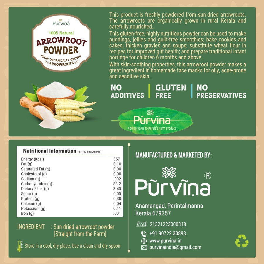 100% NATURAL ARROWROOT POWDER