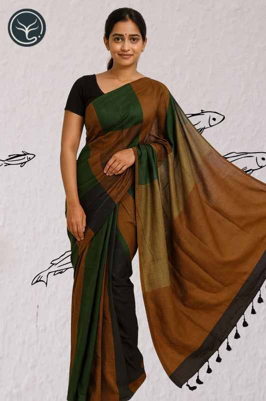 Cotton Black, green and brown