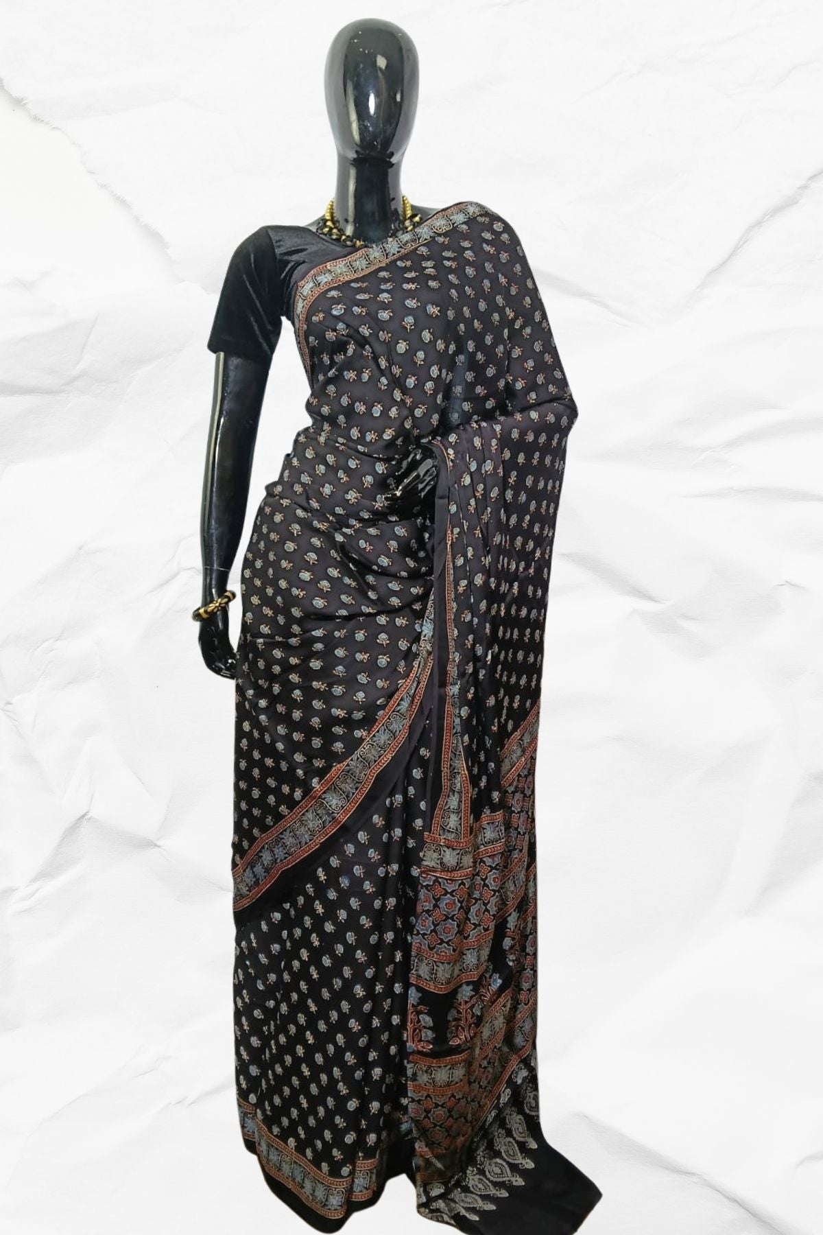 AJRAKH IN MODAL SILK - BLOCK PRINTED (MD-AJ-AD-08)
