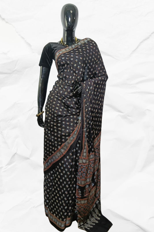 AJRAKH IN MODAL SILK - BLOCK PRINTED (MD-AJ-AD-08)