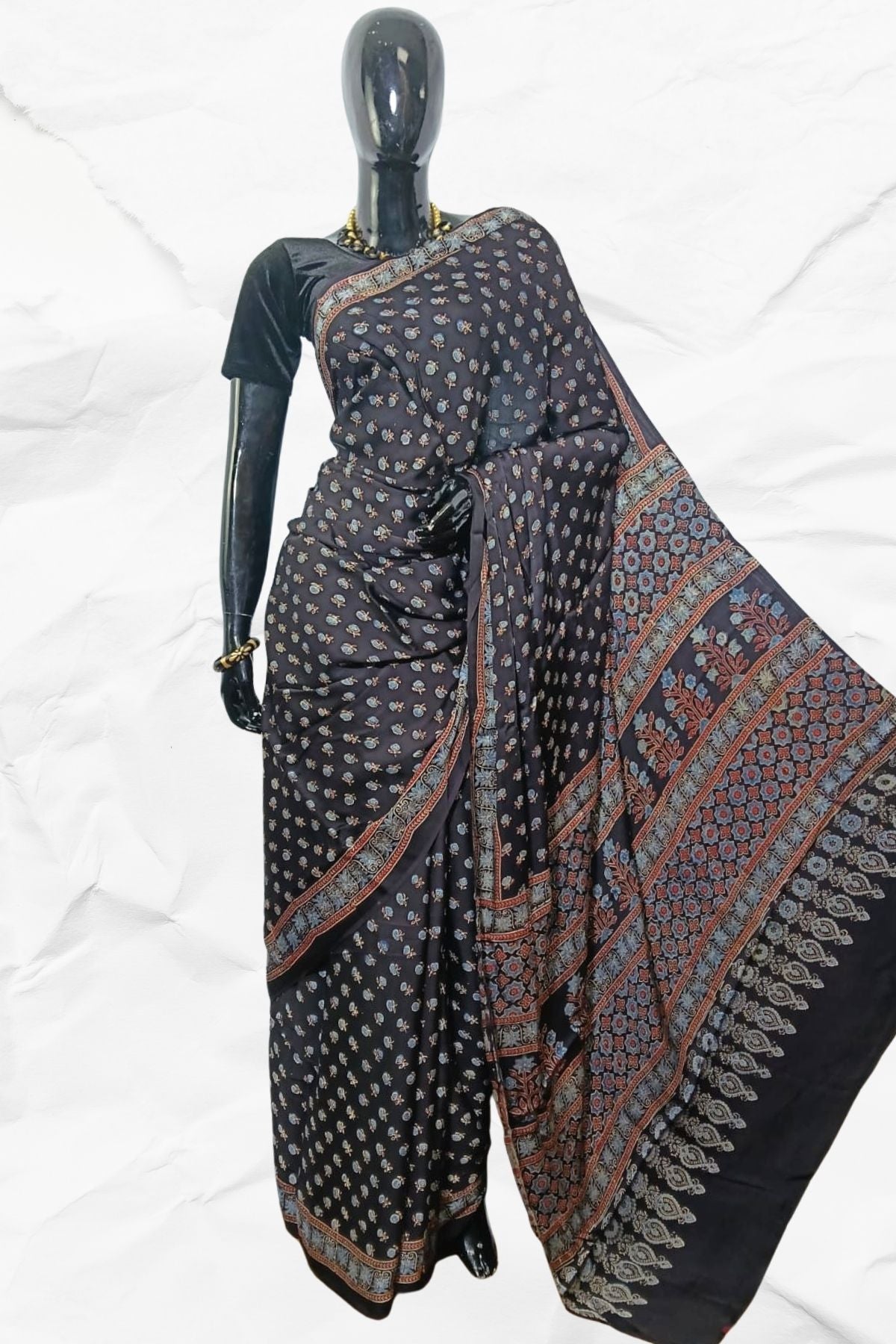 AJRAKH IN MODAL SILK - BLOCK PRINTED (MD-AJ-AD-08)
