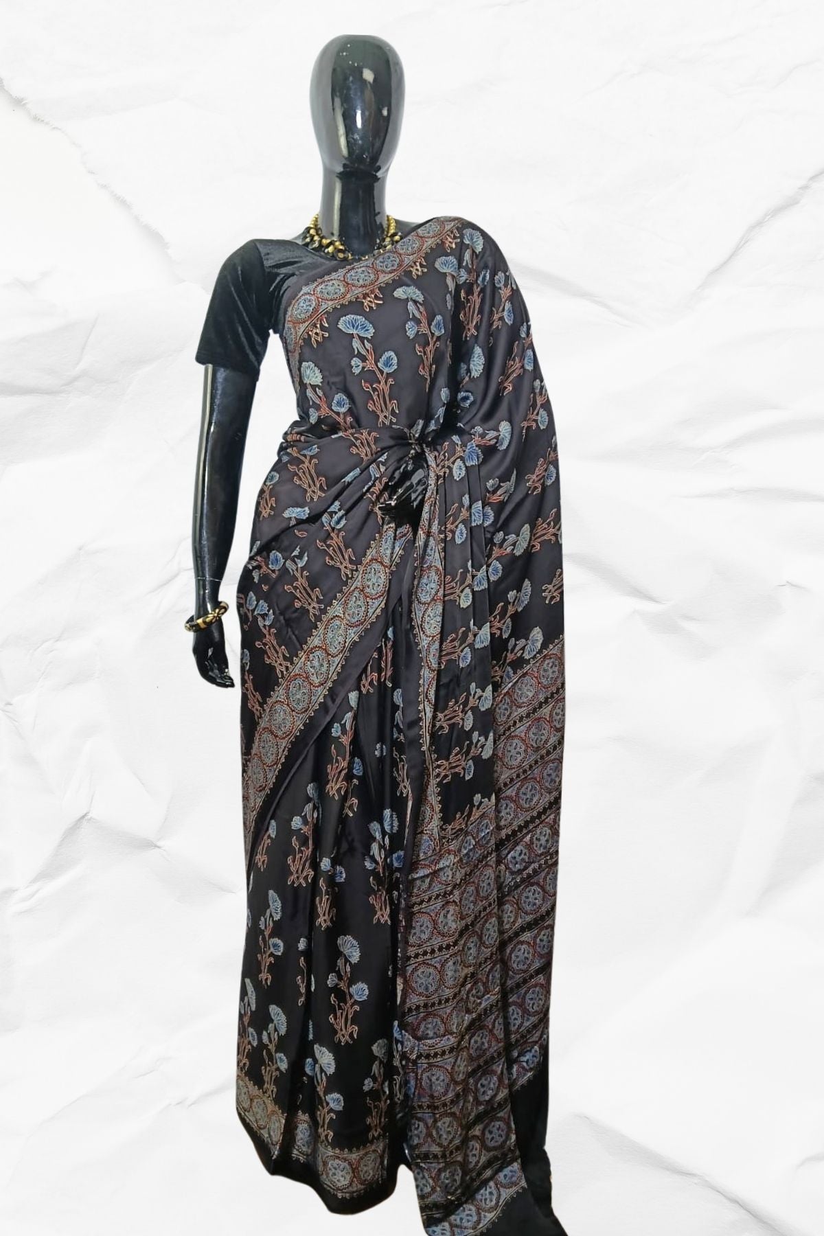 AJRAKH IN MODAL SILK - BLOCK PRINTED (MD-AJ-AD-11)