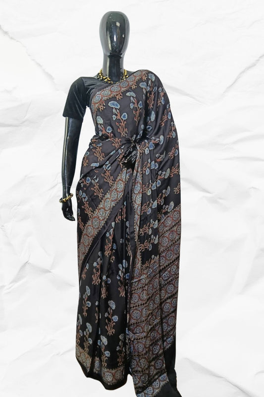 AJRAKH IN MODAL SILK - BLOCK PRINTED (MD-AJ-AD-11)