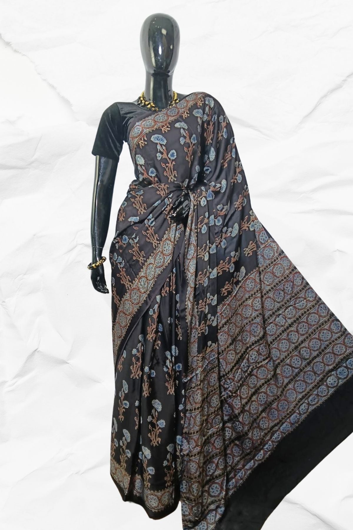 AJRAKH IN MODAL SILK - BLOCK PRINTED (MD-AJ-AD-11)