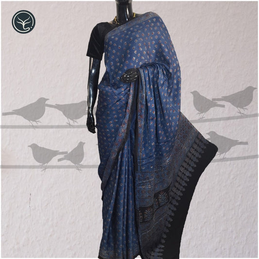 AJRAKH IN MODAL SILK - BLOCK PRINTED