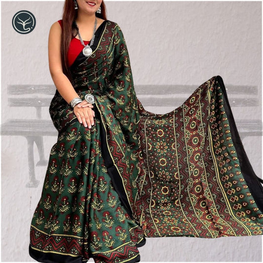 AJRAKH IN MODAL SILK (MD-AJ-KD-87) - BLOCK PRINTED