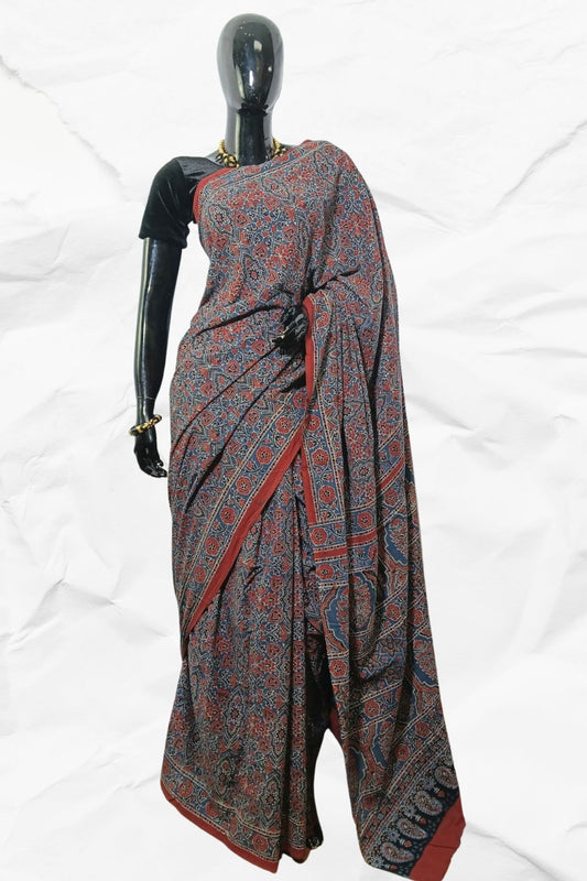 AJRAKH IN PURE COTTON (CT-AJ-BC-02) - BLOCK PRINTED