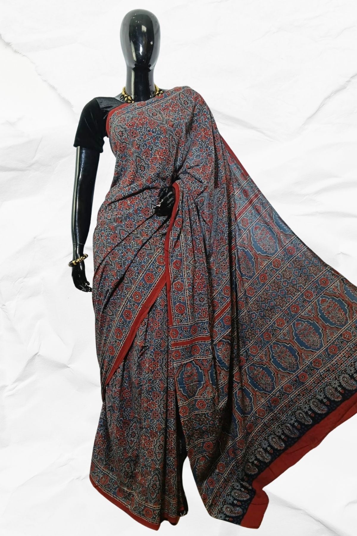 AJRAKH IN PURE COTTON (CT-AJ-BC-02) - BLOCK PRINTED
