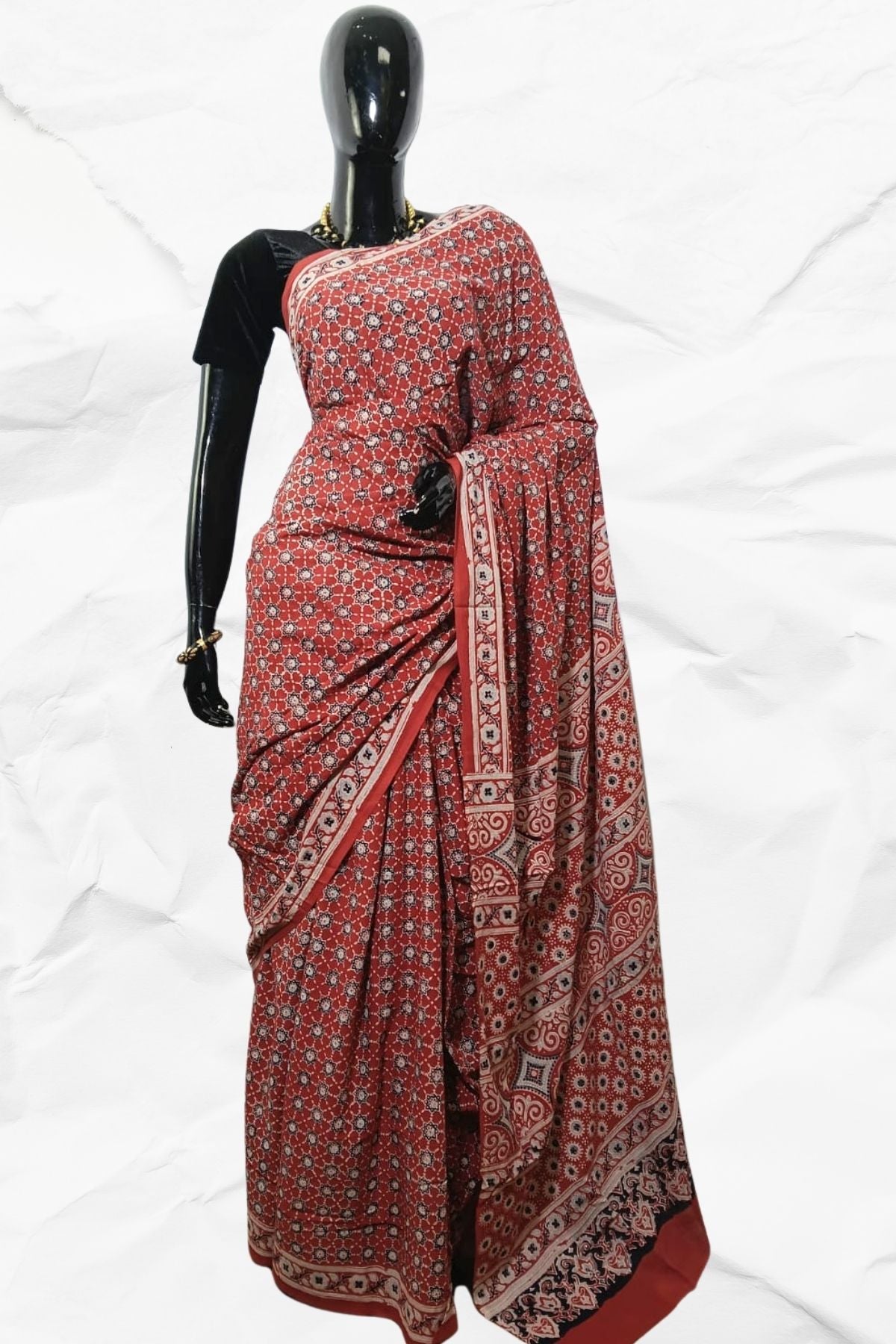 AJRAKH IN PURE COTTON (CT-AJ-BC-07) - BLOCK PRINTED
