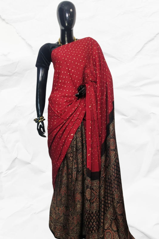 AJRAKH IN MODAL SILK (MD-AJ-BH-01) - BLOCK PRINTED