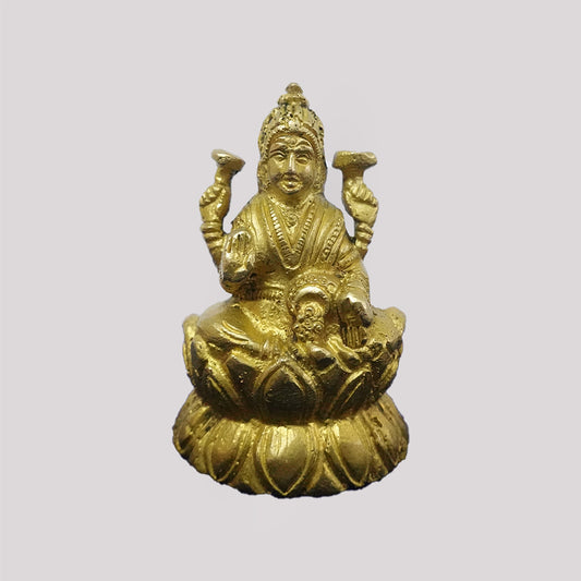 BRASS LAXMI ON LOTUS BASE