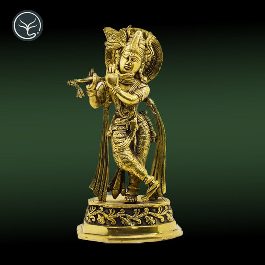 BRASS LORD KRISHNA STANDING