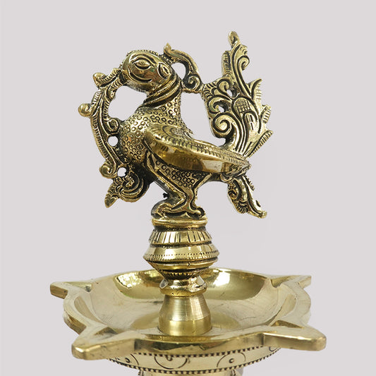 BRASS PEACOCK STAND DEEPAM