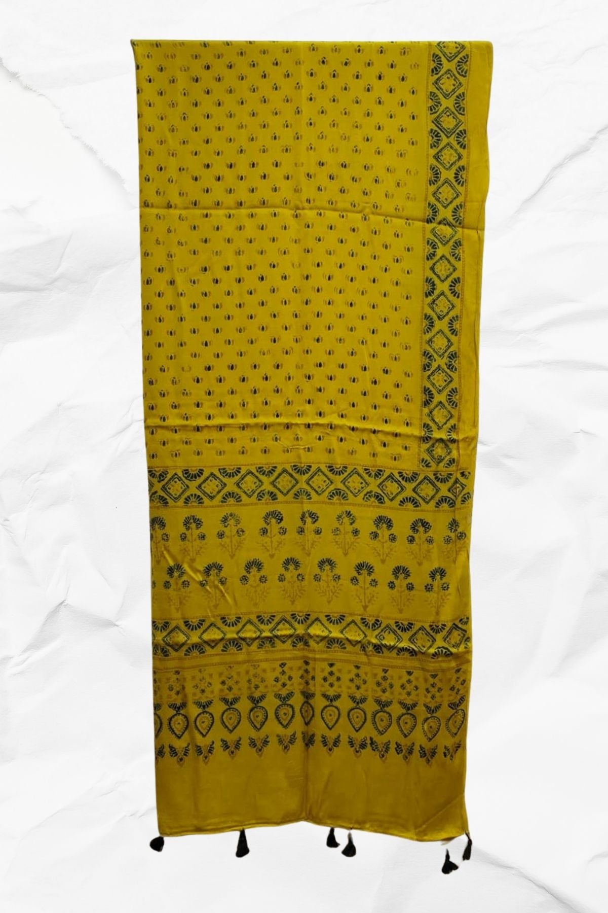 Dupatta with Ajrakh Print on Modal silk