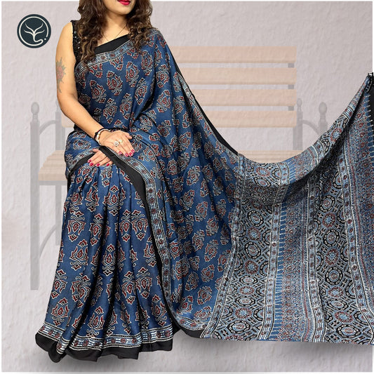 DESIGNER AJRAKH IN MODAL SILK - BLOCK PRINTED (VSK-04)
