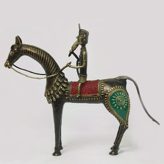 DHOKRA HORSE WITH A RIDER