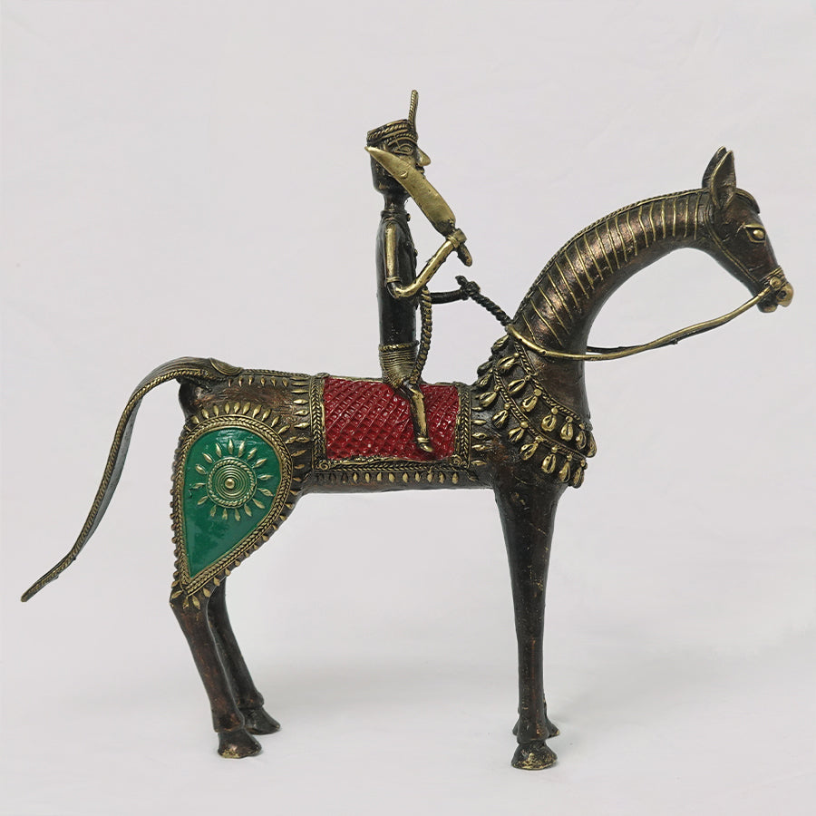 DHOKRA HORSE WITH A RIDER