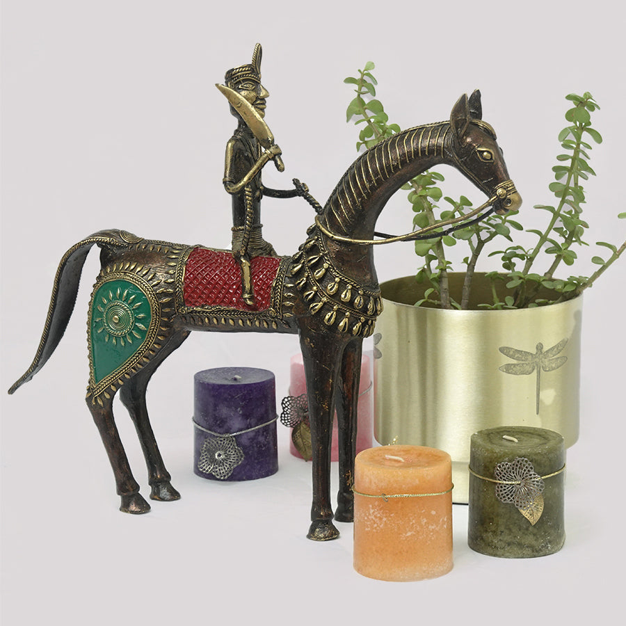 DHOKRA HORSE WITH A RIDER