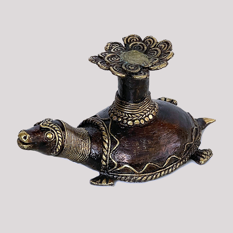 DHOKRA TORTOISE CANDLE HOLDER