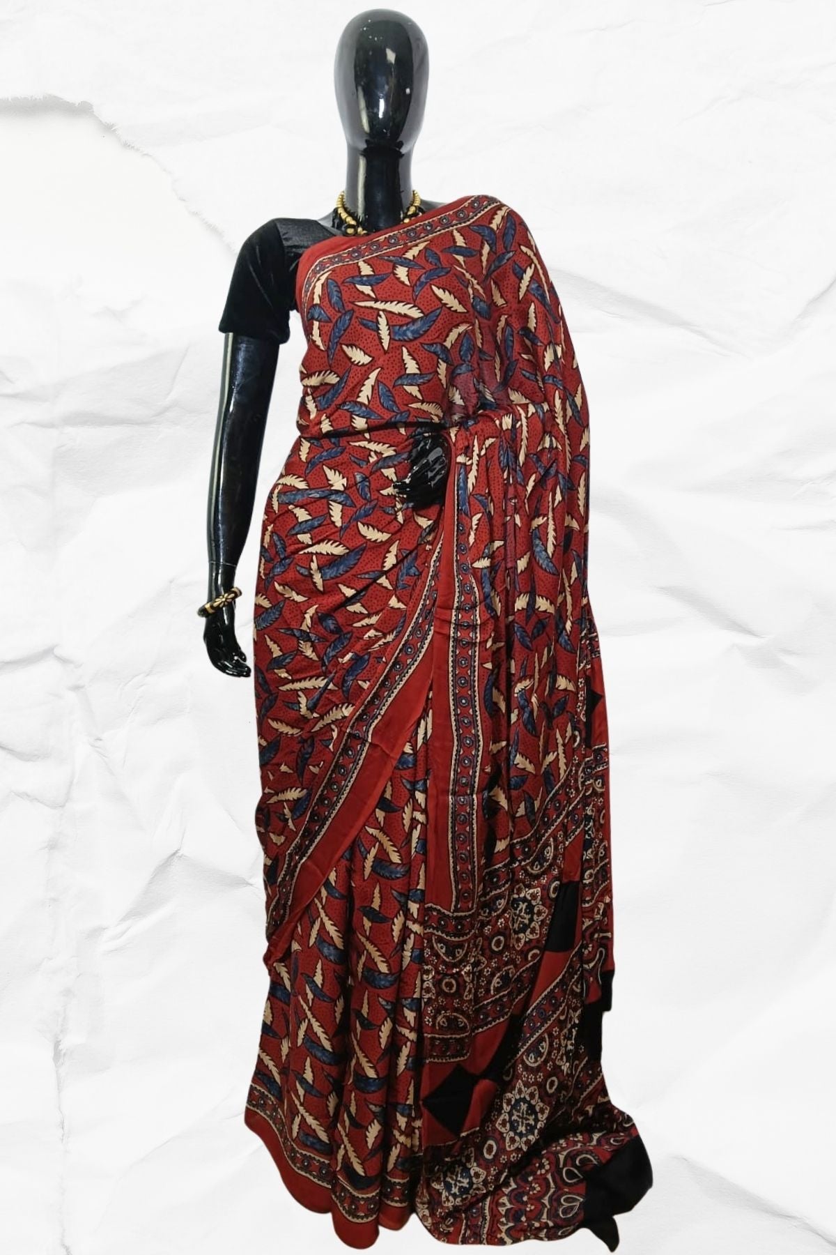 AJRAKH IN MODAL SILK (MD-AJ-FZ16) - BLOCK PRINTED