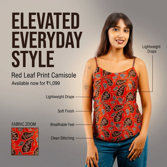 Ajrakh top - Red