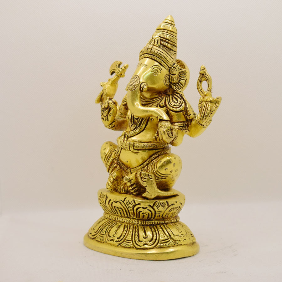 FINE QUALITY TRADITIONAL BRASS GANESHA