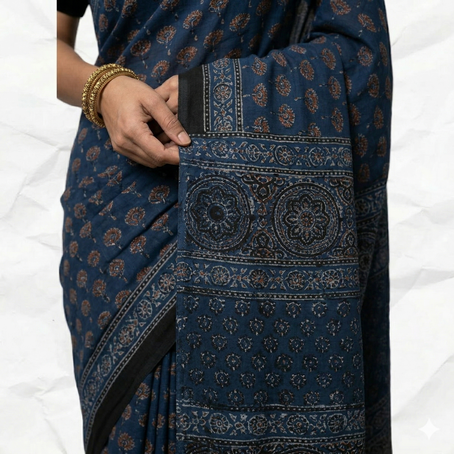 AJRAKH IN MODAL SILK (MD-AJ-KD-02) - BLOCK PRINTED