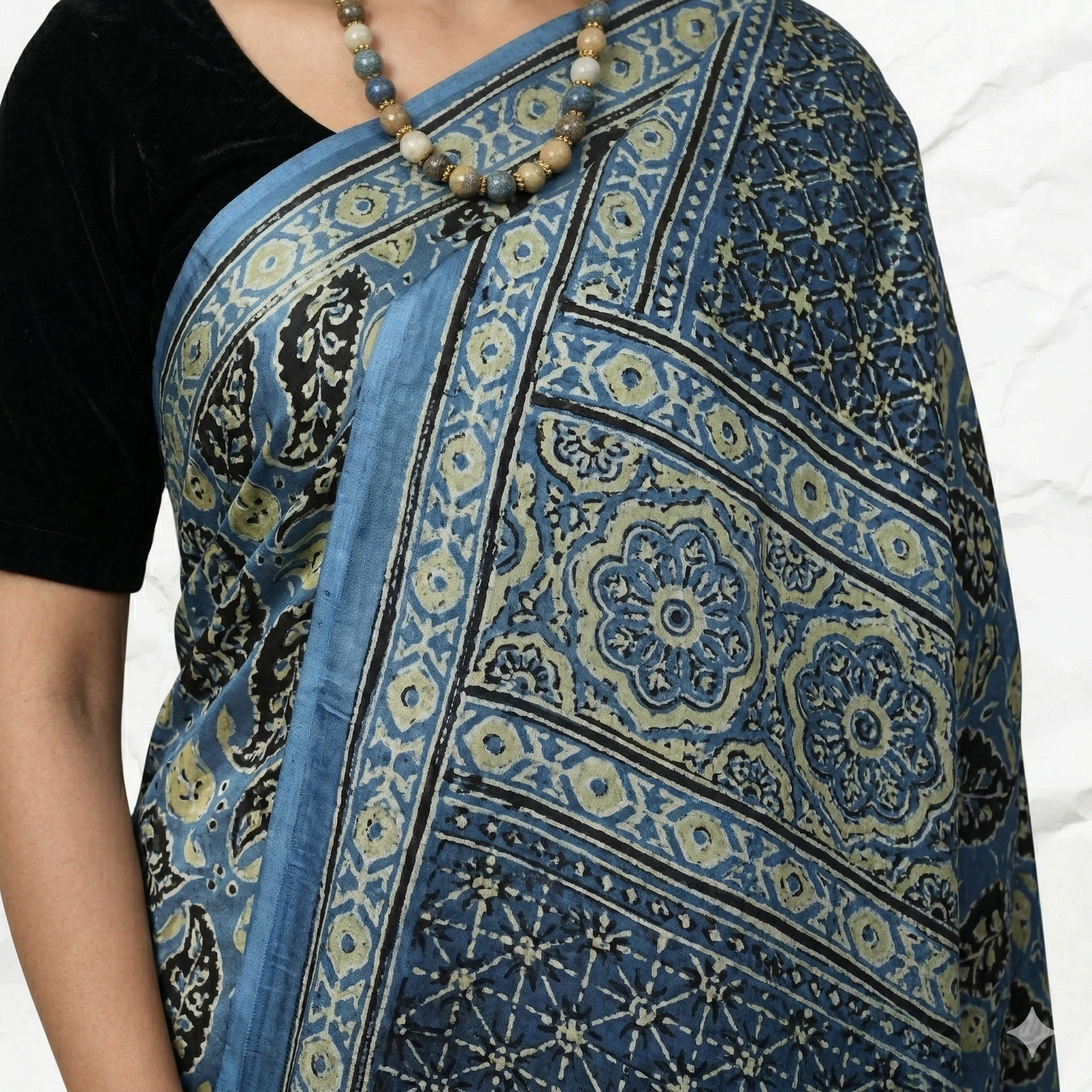 AJRAKH IN MODAL SILK (MD-AJ-KD-100) - BLOCK PRINTED