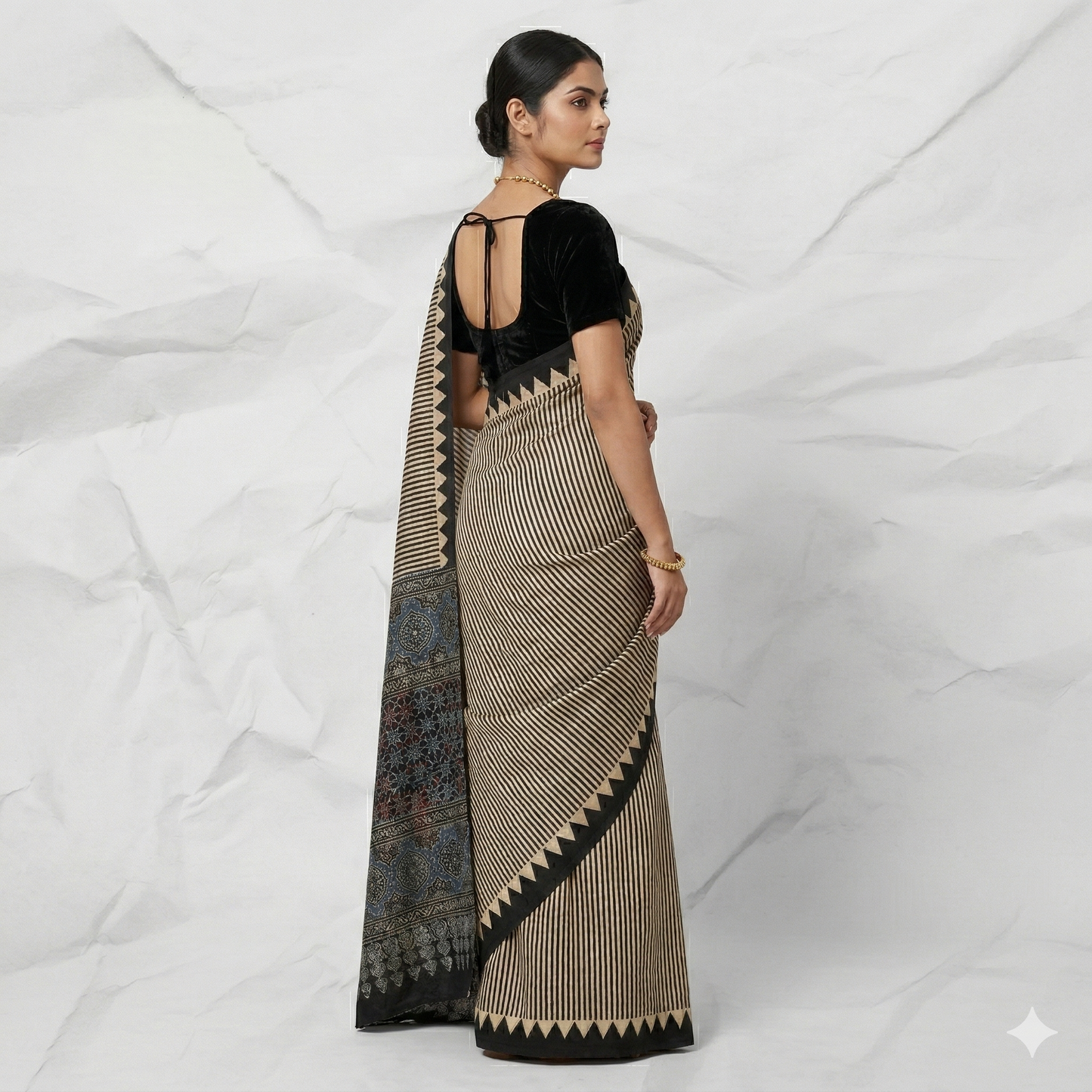 AJRAKH IN MODAL SILK (MD-AJ-KD-82) - BLOCK PRINTED
