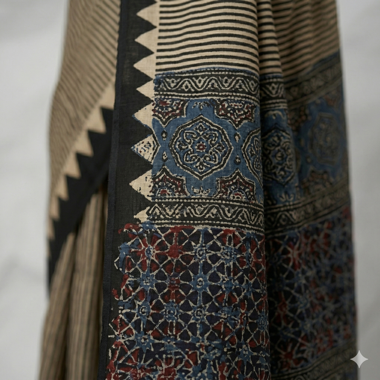 AJRAKH IN MODAL SILK (MD-AJ-KD-82) - BLOCK PRINTED