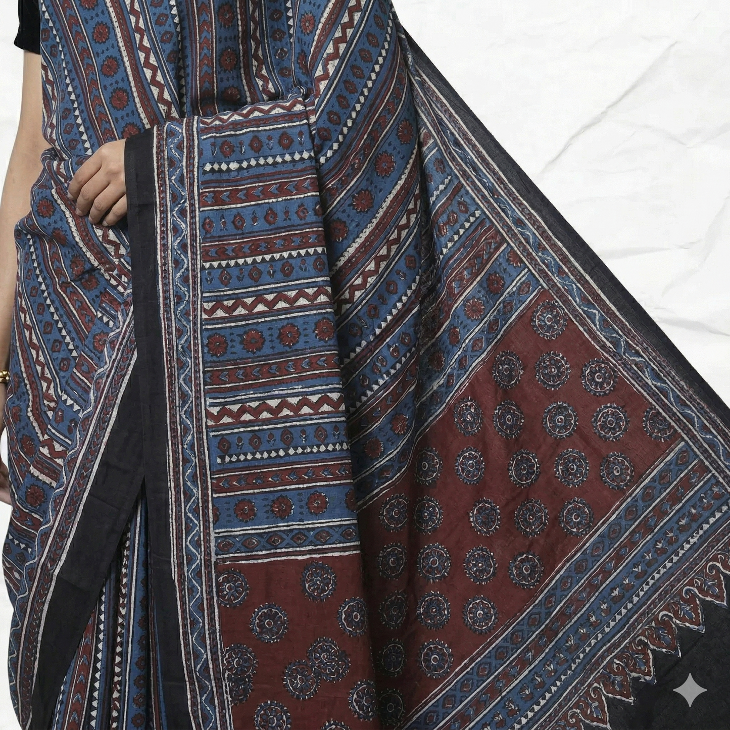 AJRAKH IN MODAL SILK (MD-AJ-KD-101) - BLOCK PRINTED
