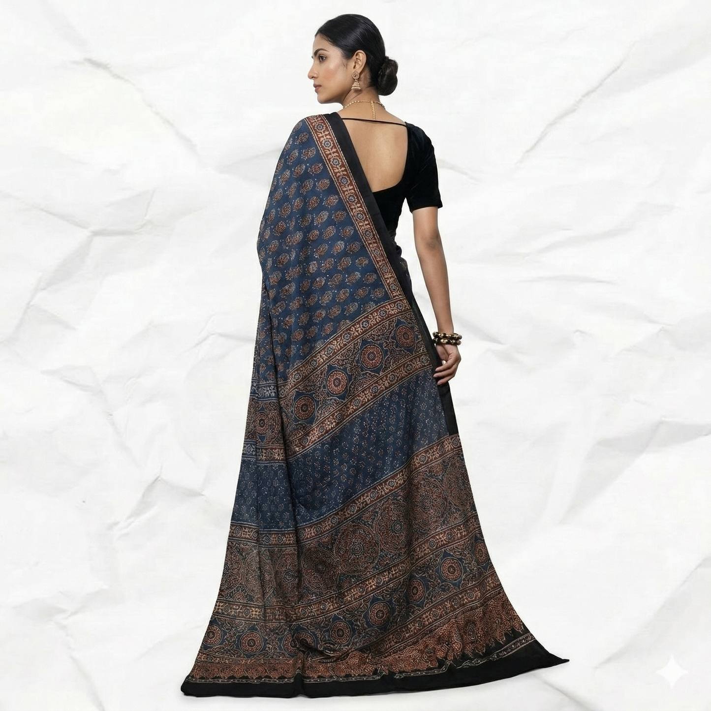 AJRAKH IN MODAL SILK (MD-AJ-KD-02) - BLOCK PRINTED