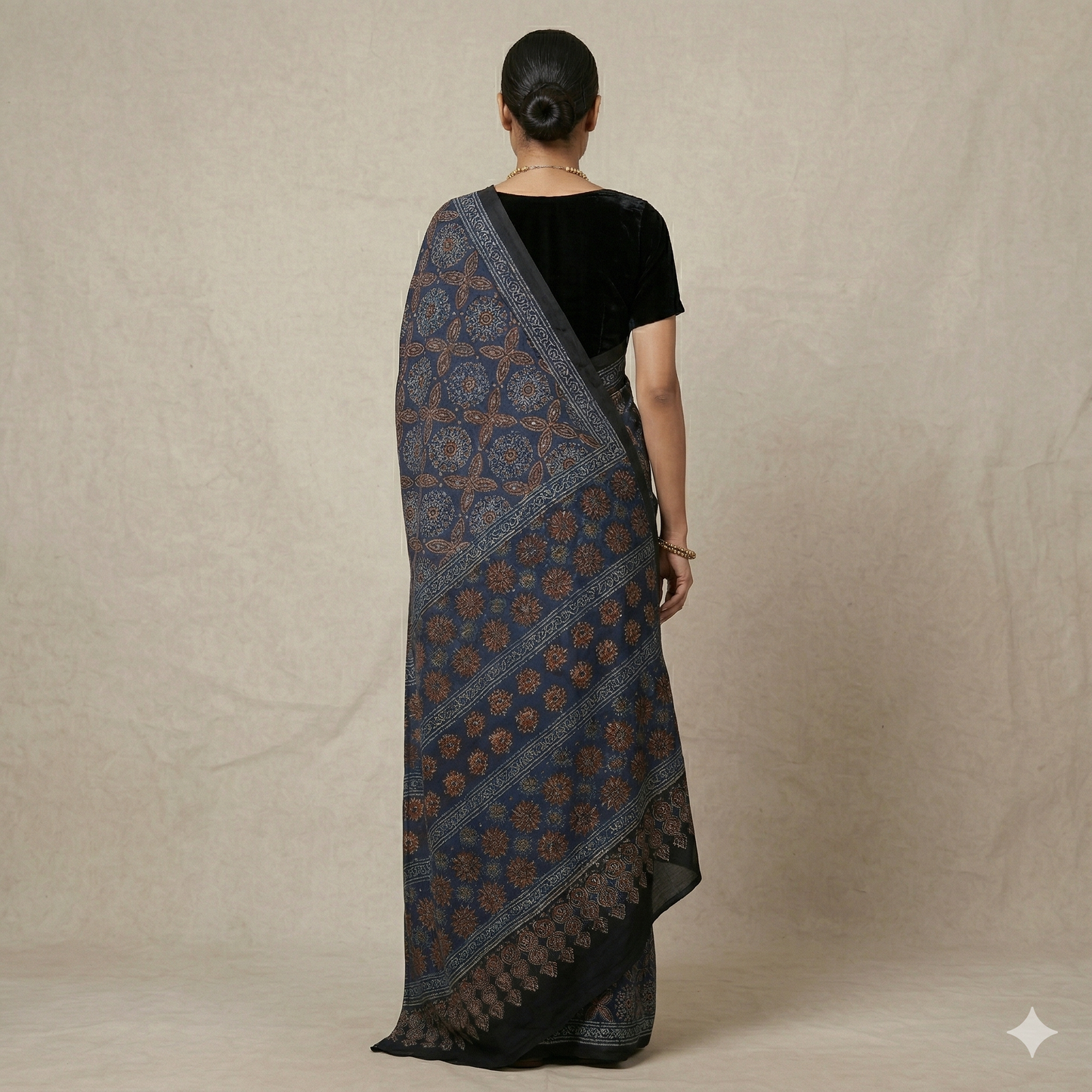 AJRAKH IN MODAL SILK (MD-AJ-KD-14) - BLOCK PRINTED