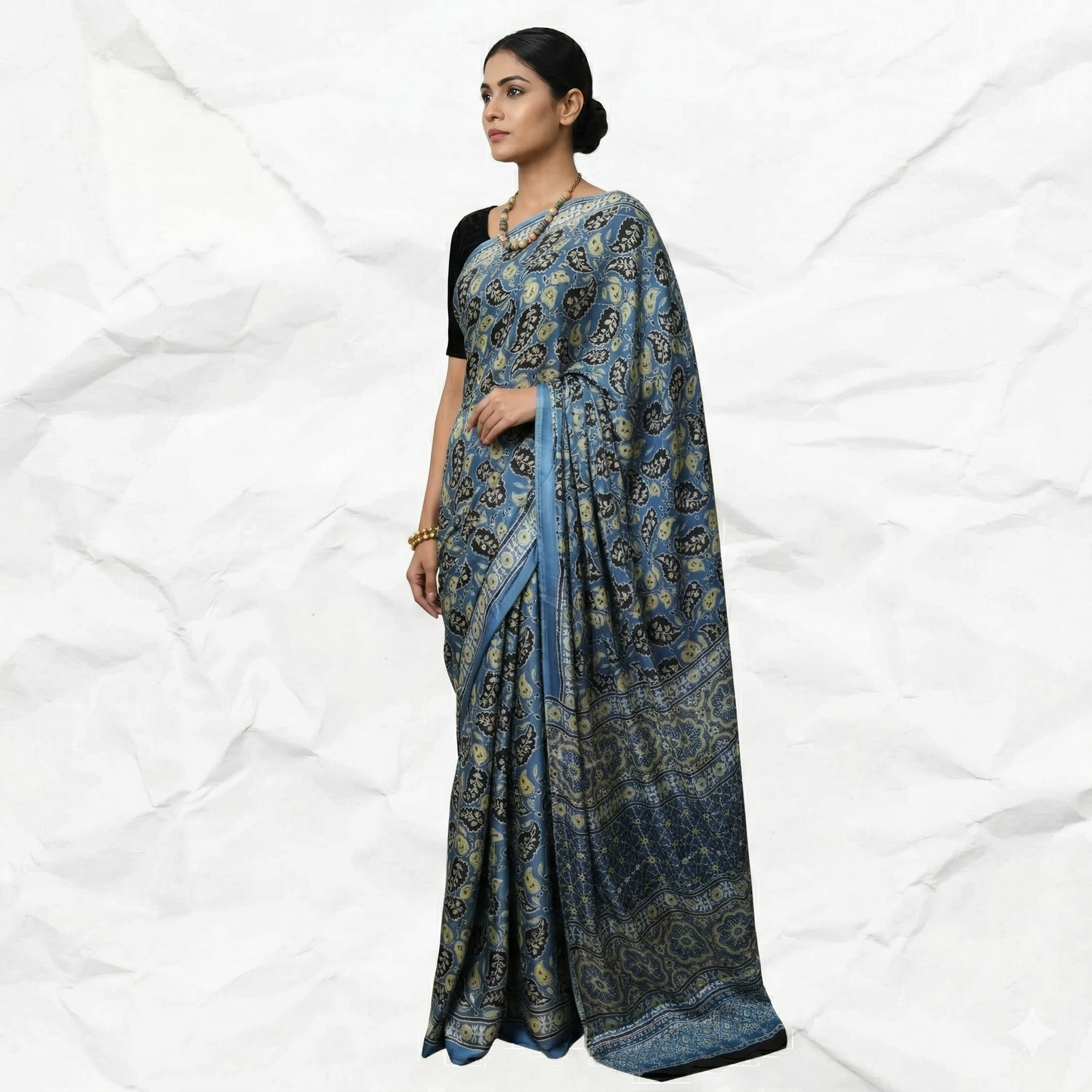 AJRAKH IN MODAL SILK (MD-AJ-KD-100) - BLOCK PRINTED
